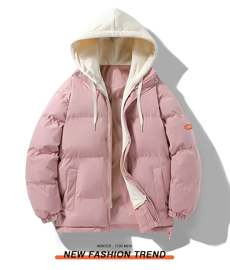 Men's Down Suit Winter Vacation Two Pieces Fashion Brand Thickened Warm Waterproof Cotton Couple Bread Coat_voghion.com