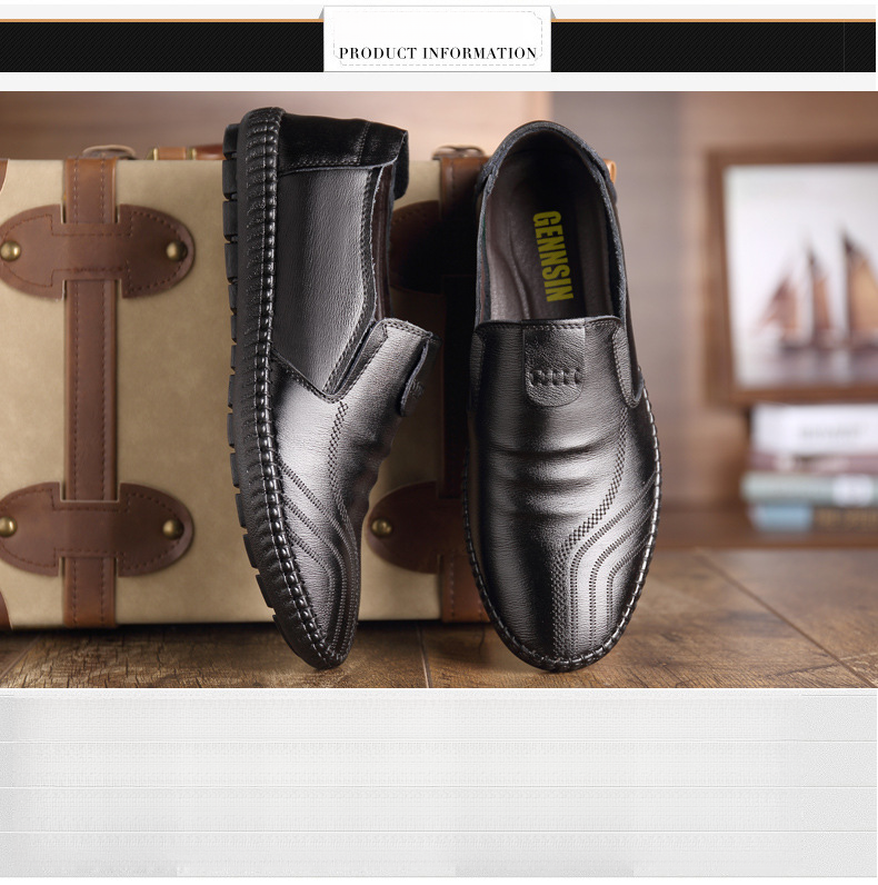 Halbschuhe Herren Handgefertigte Lederschuhe Casual Driving Flats Schlupfschuhe Mokassins Bootsschuhe Blau_voghion.com