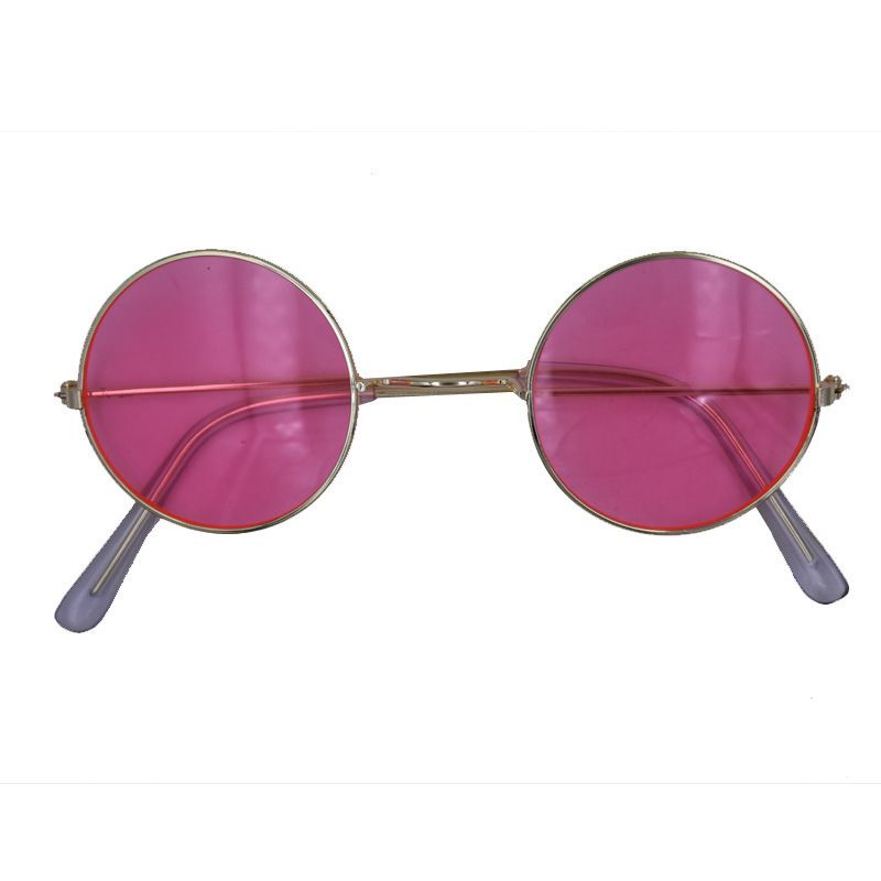 Occhiali da sole in costume hippie dell'era del carnevale e collane, orecchini, set di copricapo, accessori di abbigliamento con etichetta della pace_voghion.com