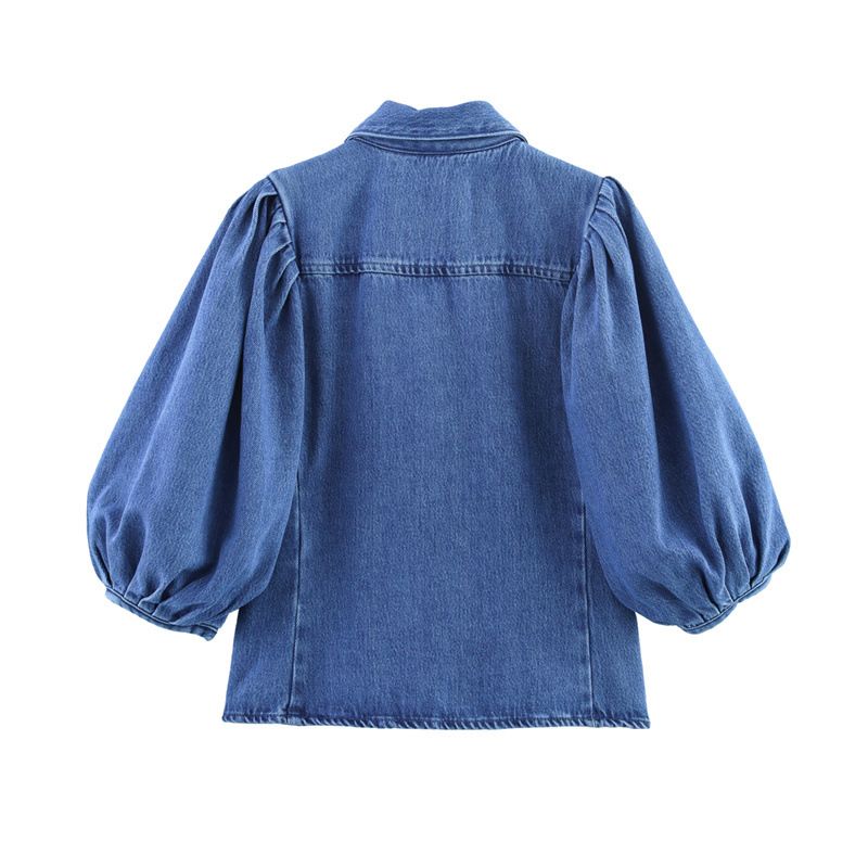 Damenbekleidung Sommer New Style Damenmode Casual Jeanshemd Hohe Taille Weite Beinhose_voghion.com