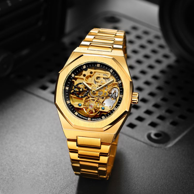 Men's Automatic Mechanical Watch With Luminous Hands, Three Subdials, And Day Display - Stainless Steel Band Six Pin Week Steel Belt Mechanical Watch_voghion.com