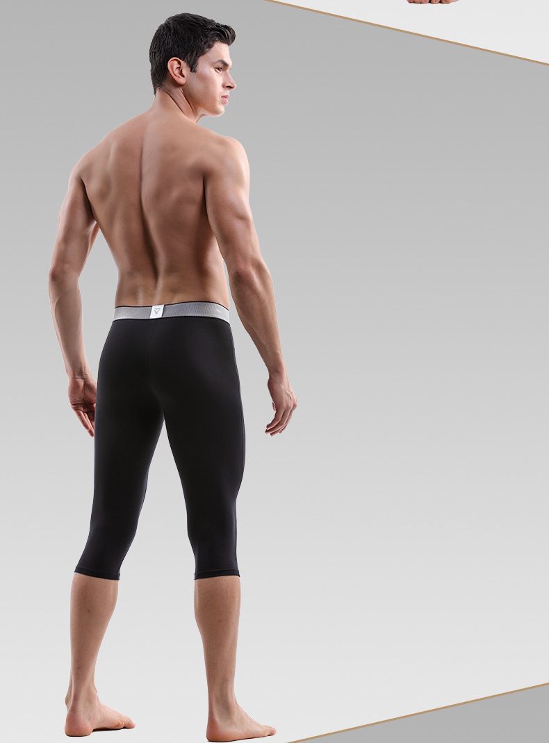 Chiloți anti-uzură pentru bărbați, sport cu picioare lungi, pantaloni tăiați, boxeri modal cu uscare rapidă, boxeri lungi pentru alergare_voghion.com