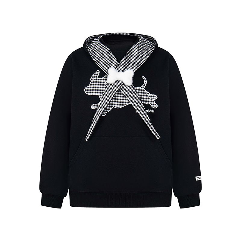 2025 New American College Puppy Stickerei Bogen Hoodie für Männer und Frauen Herbst Faul Stil Top_voghion.com