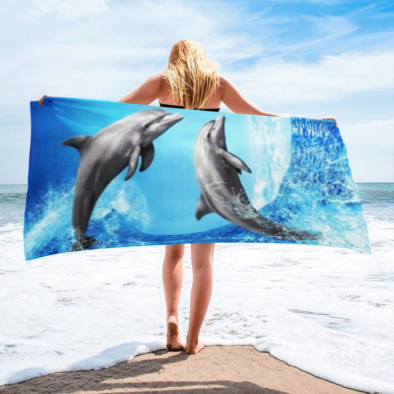 Bedrucktes Surfhandtuch, Strandtuch aus ultrafeinen Fasern, saugfähiges Strandtuch für Erwachsene_voghion.com