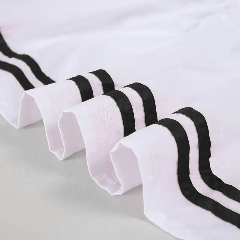 Gonna da letto elasticizzata aderente - Volant antipolvere tinta unita e a righe (tessuto antipiega con tasche profonde per letto matrimoniale/king size, facile da installare)_voghion.com