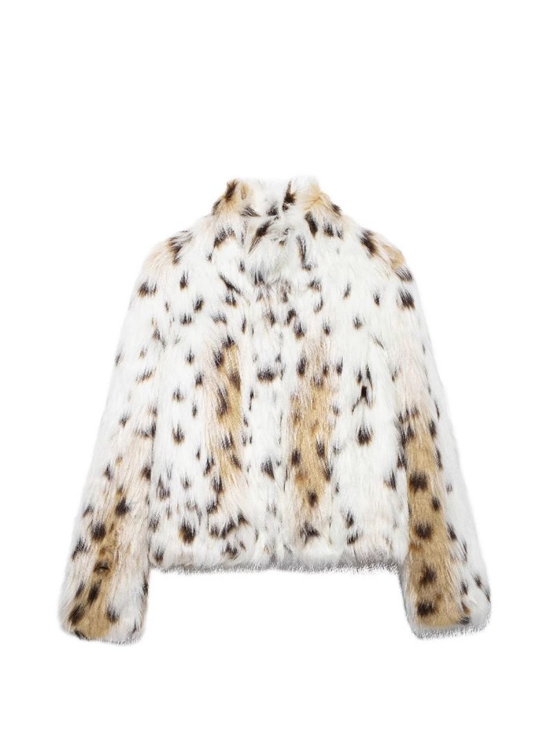 2025 Winter Eco-Friendly Warm Coat Loose Fit Mountain Cat Pattern Leopard Print Fur Jacket_voghion.com
