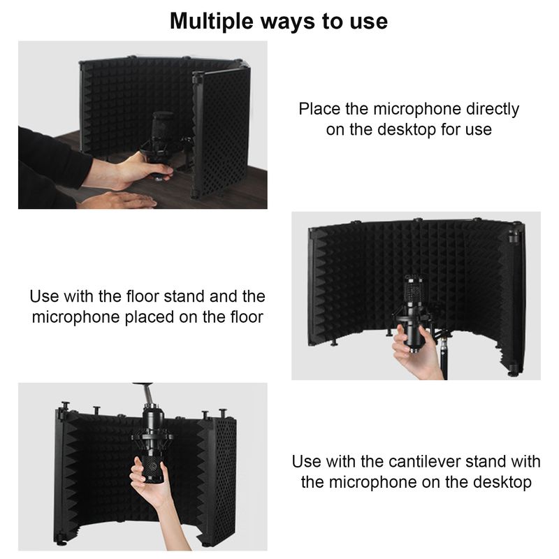 Mikrofon-Isolationsschild, Rauschunterdrückung, Live-Übertragung, Bühnenstudio, akustische Schallschutzplatten, Keile, schalldicht_voghion.com