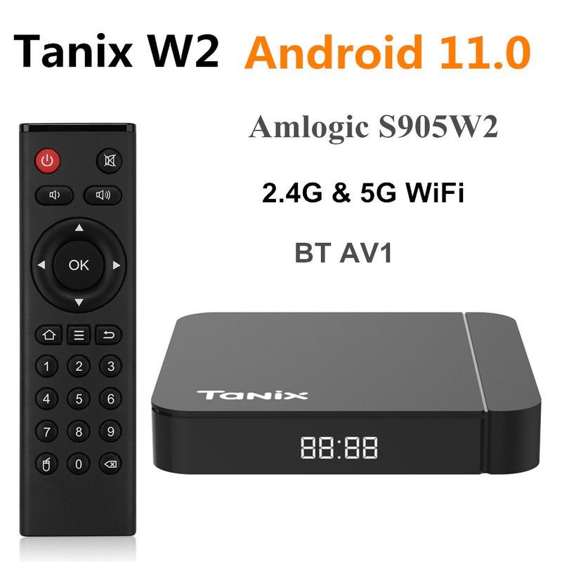 Android11 Tanix W2 TV Amlogic S905W2 2G 16G 4G 32G 64G H.265 3D AV1 BT 2.4G 5G Wifi 4K HDR Lettore video Set Top Box PK_voghion.com