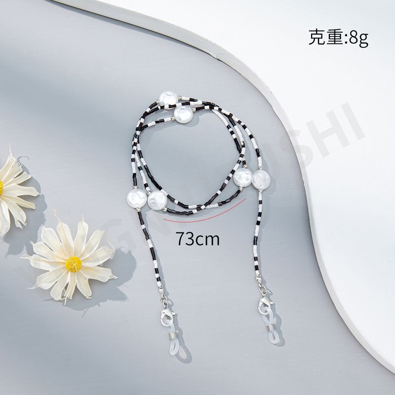 Catena per occhiali iridescente in cristallo acrilico alla moda per donna, elegante cinturino anti-smarrimento per maschera_voghion.com