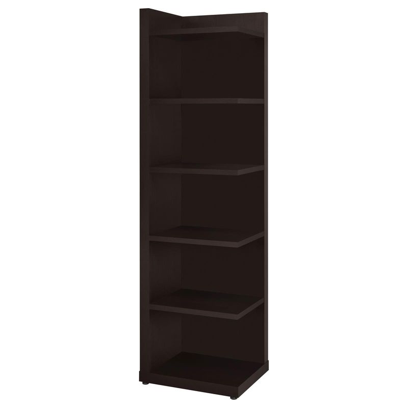 Cappuccino 6-tier Corner Bookcase_voghion.com
