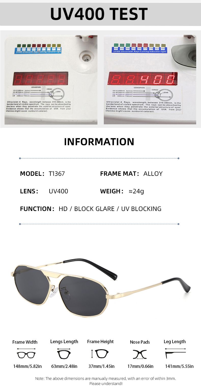Metal Single Beam Large Frame Polygonal Sunglasses For Women Retro Simple European And American Ins Street Shooting Beach Sunshade Sunglasses Trend_voghion.com