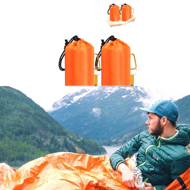 Outdoor Portable Mountaineering Camping Overnight Artifact Coldproof Windproof Insulation Single Emergency Sleeping Bag_voghion.com