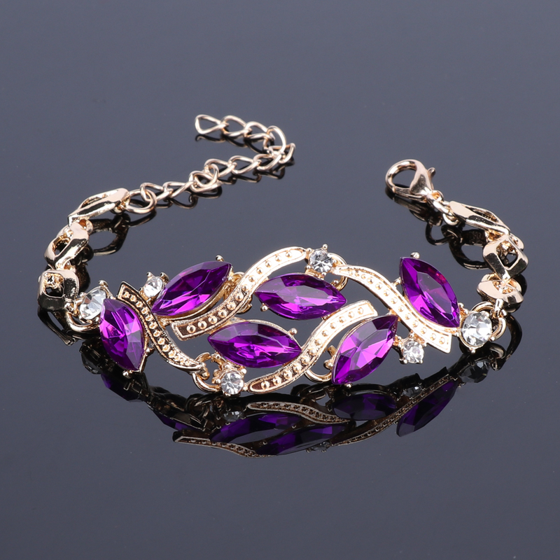 Women Bridal Wedding Party Jewelry Sets Crystal Gem Pendant Necklace Earrings Bracelet Ring Accessories _voghion.com