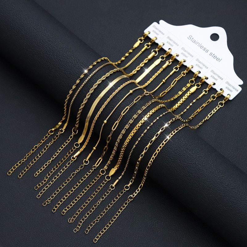 Bracciale in acciaio inossidabile placcato oro per donna, bracciale alla moda con catena in acciaio al titanio, gioielli minimalisti unisex,_voghion.com