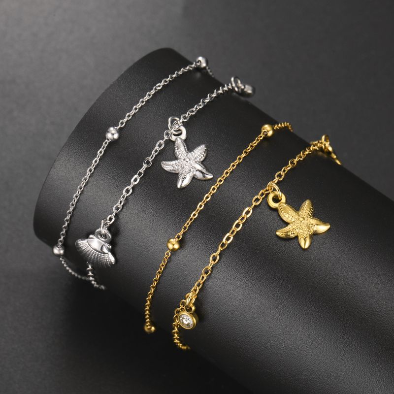 Women's Jewelry Shell Charm Bracelet Star Heart Sun Jewelry Hand Stainless Steel Accessories Elegant Valentine's Day Gift Bracelet_voghion.com