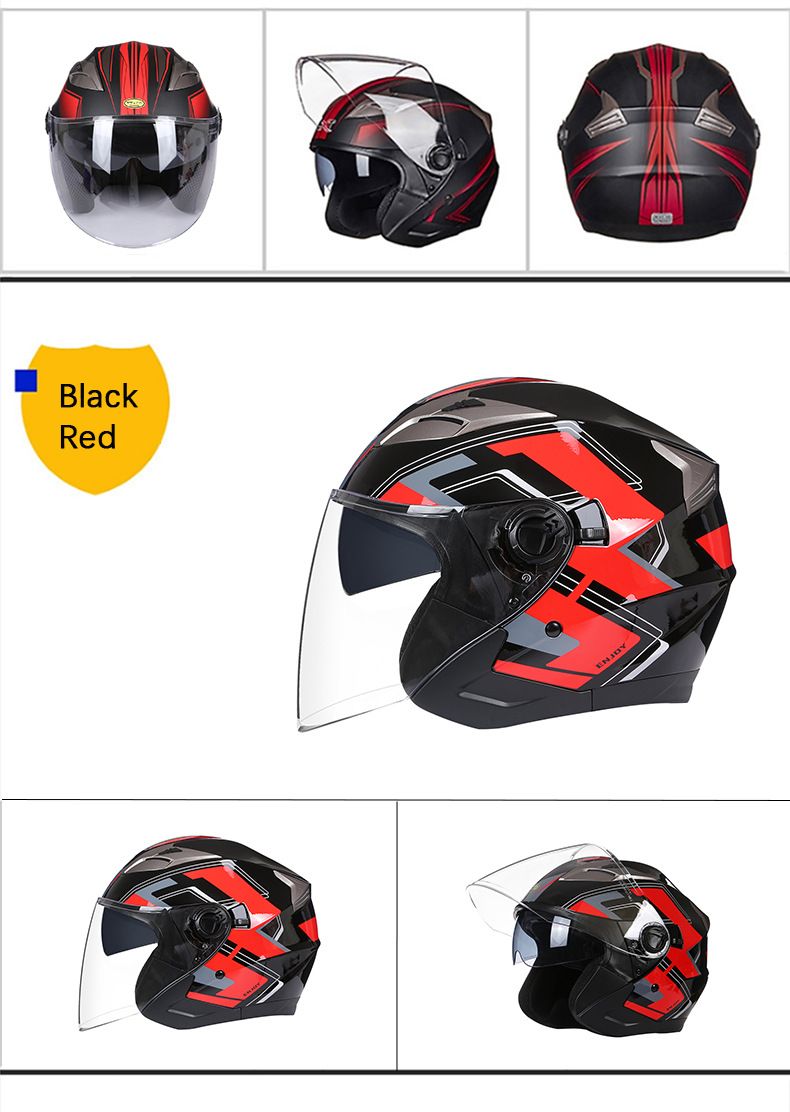 Batteri bilhjälm Vuxen fyra säsonger allmän motorcykel halvhjälm sommar ridhjälm_voghion.com