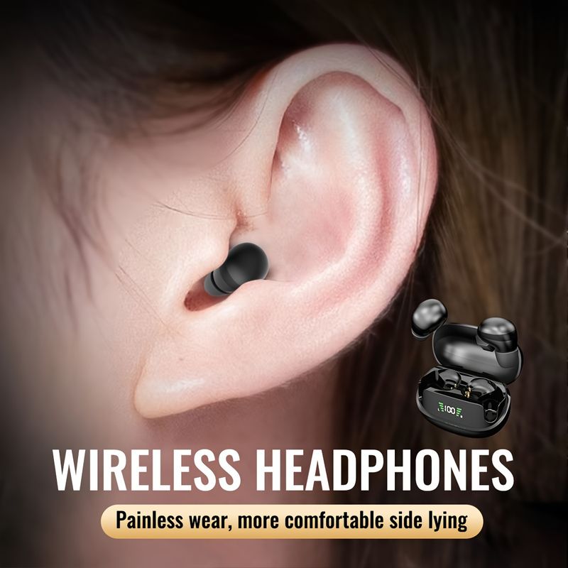 Casque ultra-petit de la taille d'une cacahuète, écran numérique haute définition avec microphone, mini casque sans fil furtif_voghion.com