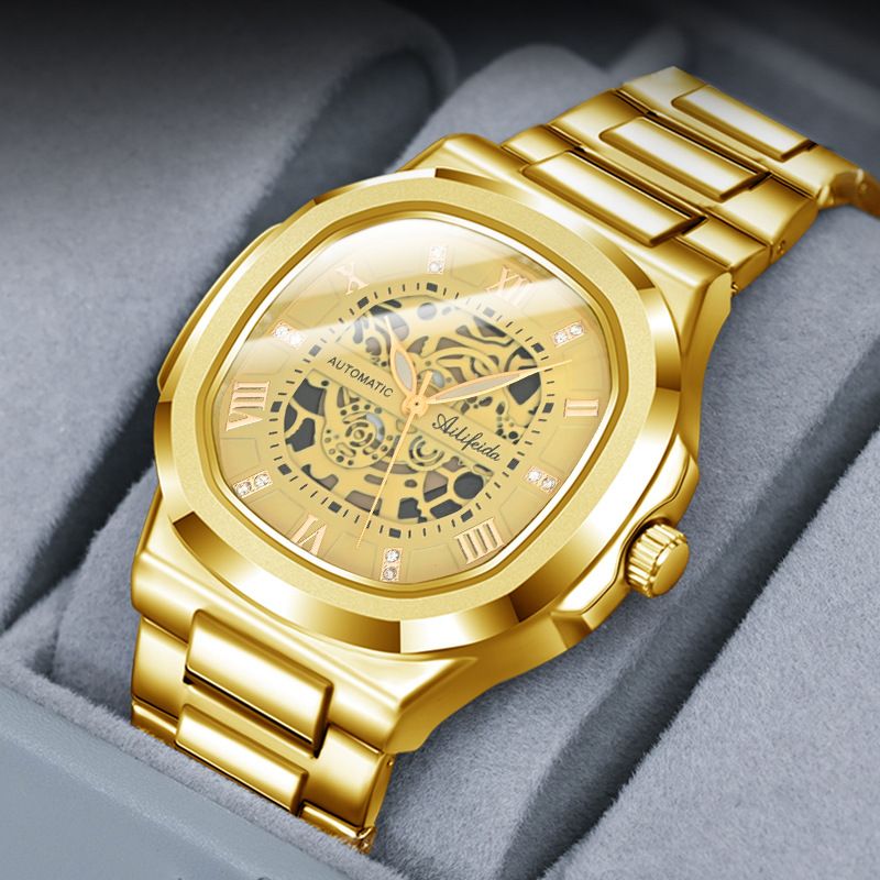 Orologio da uomo al quarzo con doppia cavità alla moda, in acciaio inossidabile, ultra sottile, luminoso, impermeabile, con fibbia a farfalla_voghion.com