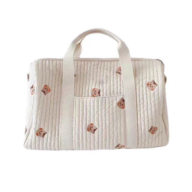 Borsa a tracolla Boston portatile leggera da viaggio con tracolla grande capacità ricamata Instagram coreana_voghion.com