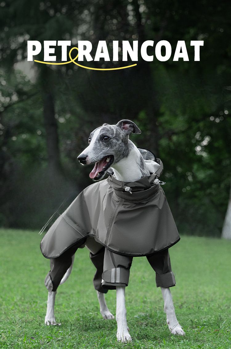 Wakytu UK Grand imperméable pour animaux de compagnie Poncho de pluie Veste imperméable à quatre pattes pour chien de taille moyenne Coupe-vent et imperméable_voghion.com