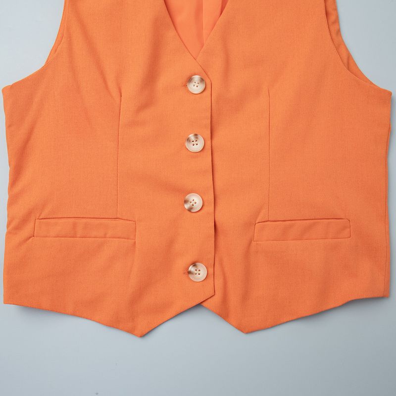 Damenbekleidung Baumwolle Leinen Weste Rock Anzug Weste Big Swing Rock Casual Anzug_voghion.com