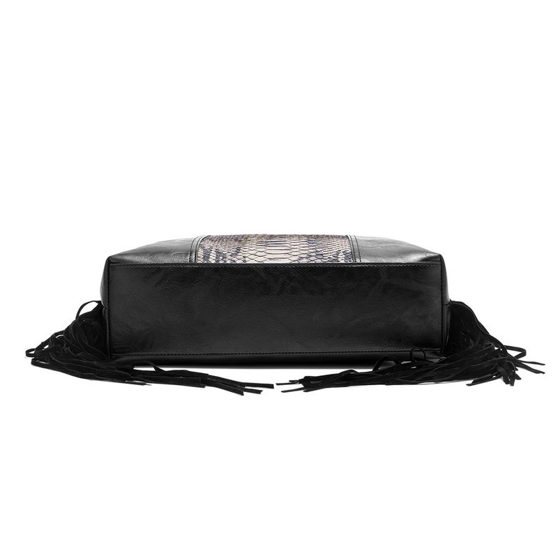 Women's Bag Retro Style Tote Snake Pattern Shoulder Handbag_voghion.com
