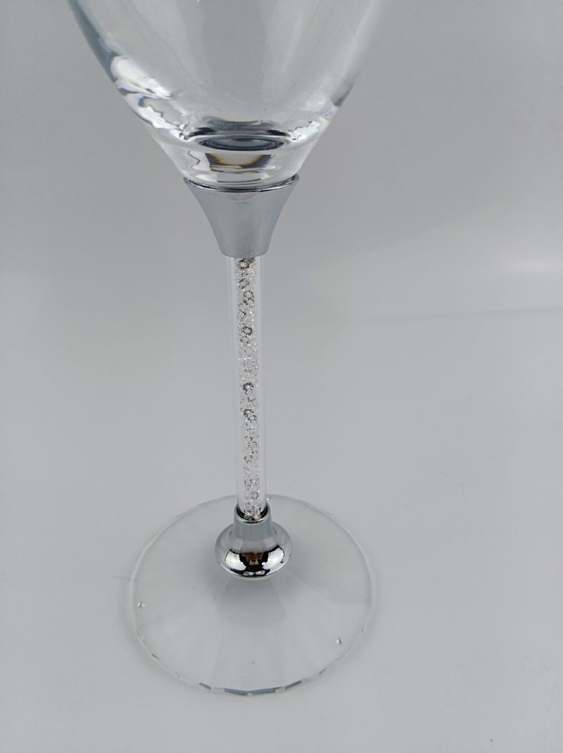 Caixa de presente de diamante branco, conjunto com 2 taças de champanhe, copos de cristal para uso doméstico, artigos de bar de pé alto_voghion.com