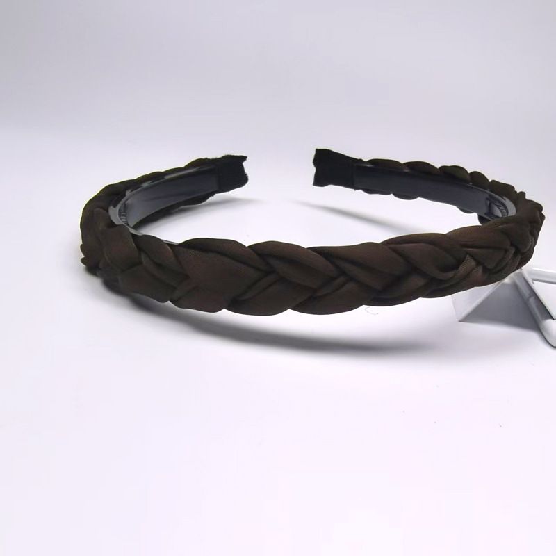 Fascia per capelli intrecciata antiscivolo con dentini, testa di treccia in tessuto versatile e minimalista, fermaglio per capelli a pressione sottile, elegante accessorio per capelli da donna_voghion.com