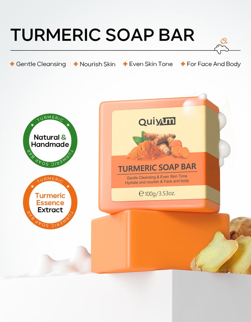 Sapone agli oli essenziali QUIYUM 100 g, detergente per il viso, idratante, per la cura della pelle_voghion.com