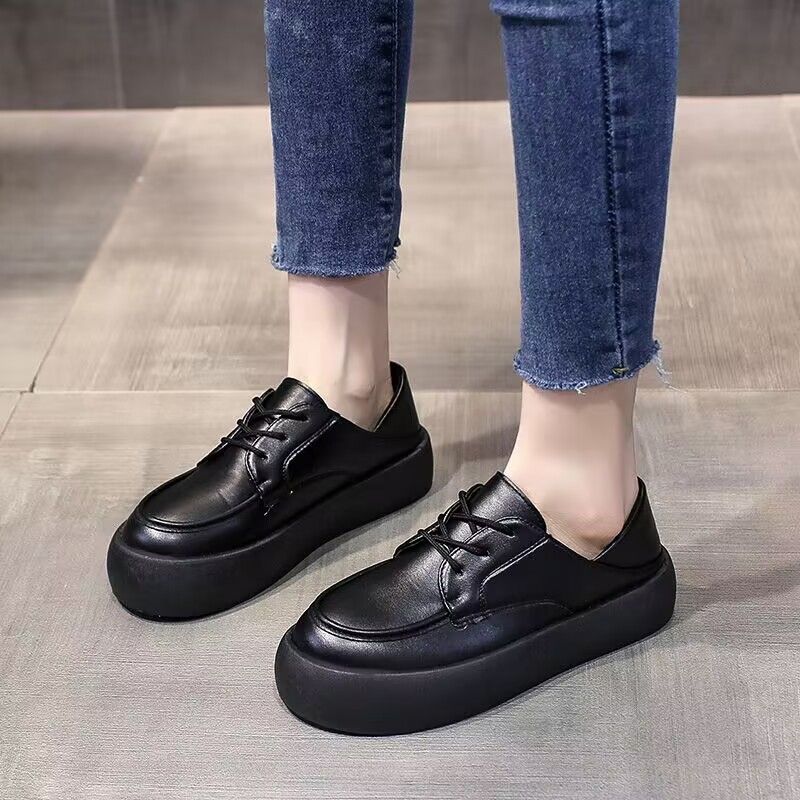 Nurse thick soled white new spring and autumn round toe lace up rubber outsole, comfortable work sh, casual single_voghion.com