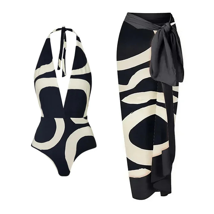 Ženska oblačila Bikini z visokim pasom na eno ramo nove barve_voghion.com