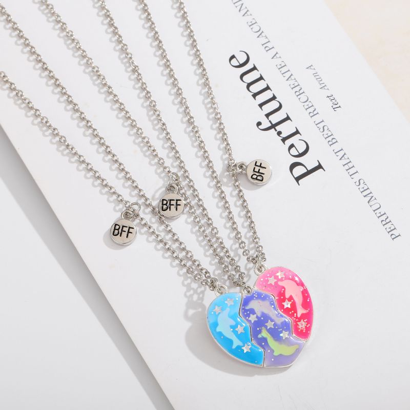 Good friend children's necklace, dolphin oil drop creative magnet splicing, love necklace set_voghion.com