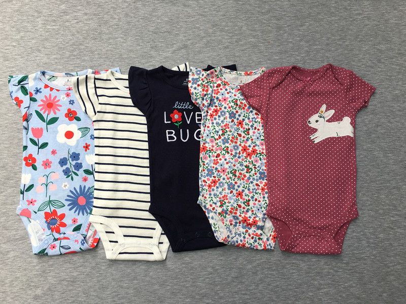 Summer Baby Jumpsuit Short Sleeve 5 Piece Set For Boys And Girls Baby Foreign Trade Export High End Ha Baofu Clothing Class A Cotton Sling_voghion.com