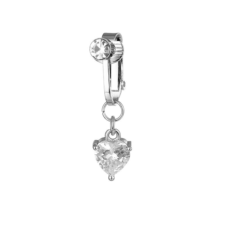 Cristalli a forma di farfalla del ventre Anelli per ombelico pendenti lunghi Clip per piercing all'ombelico in acciaio chirurgico Pancia ombelicale Corpo Gioiello_voghion.com