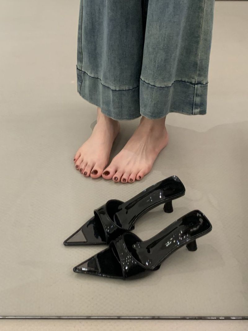 Estate 2025, nuovi sandali con tacco sottile e appuntito per le donne, con stampa leopardata, sexy, strass, neri, super alti_voghion.com