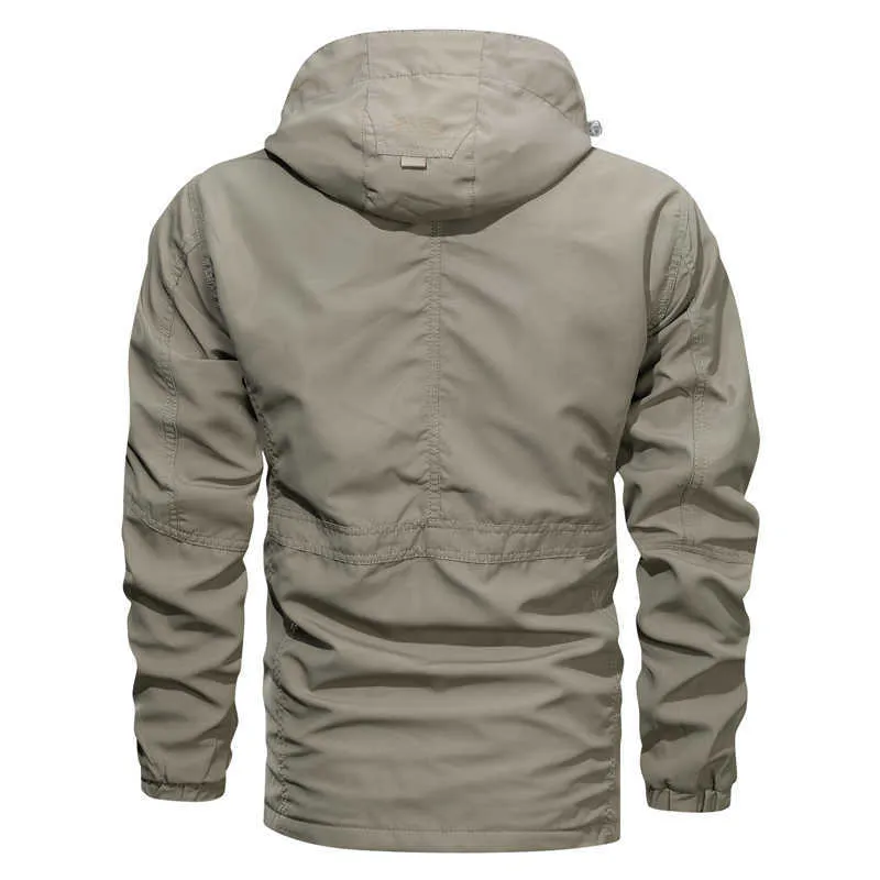 Men's Jackets Men Tactical Jacket Autumn Quick Dry Military Style Army Coat Male Multi Pockets Hooded Windbreaker_voghion.com