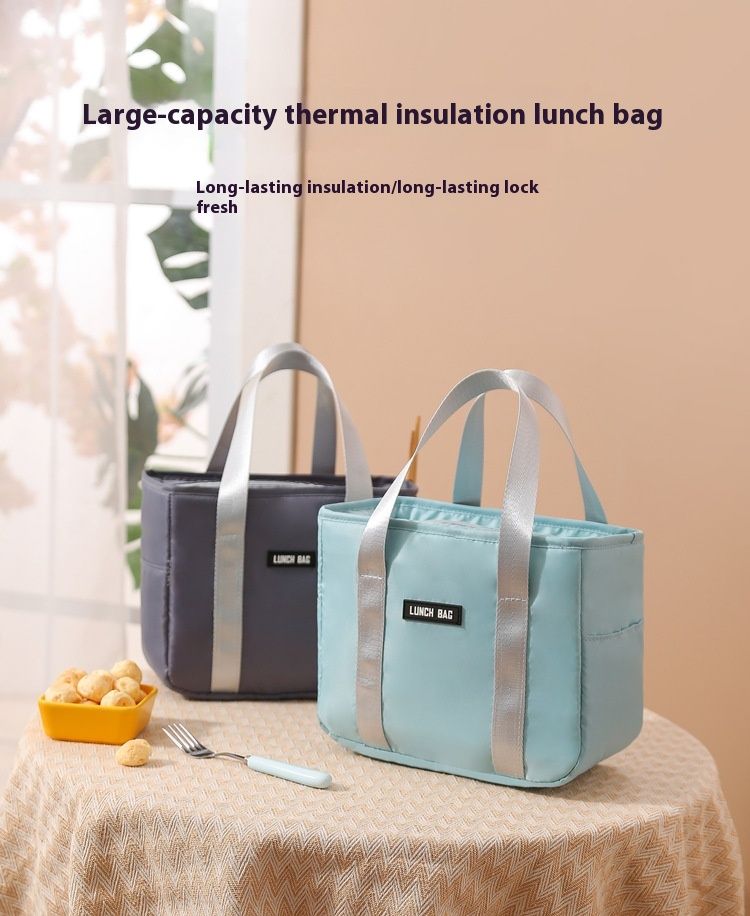 Lunchbox, isolierte Handtasche, für Büroangestellte, Studenten, wasserdicht, kleine Essenstasche, verdickte Bento-Tasche aus Aluminiumfolie mit Reisbeutel, groß_voghion.com