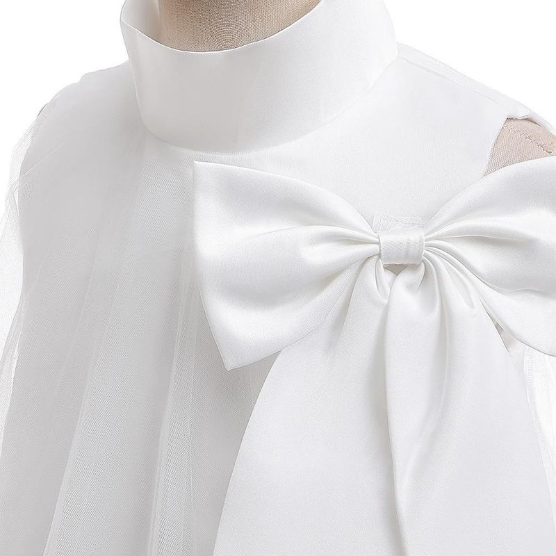 Kinderkleid mit Schwanzrock, Netzschleife, ärmellosem Smokingrock, Klavierspielkleid für Kinder_voghion.com