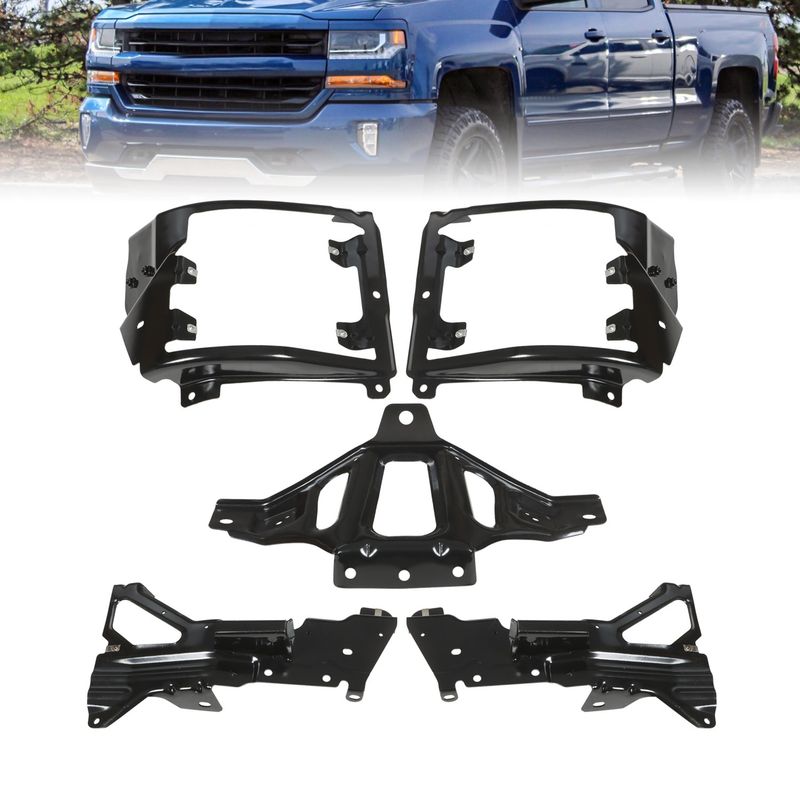 For 2016-2018 Chevrolet Silverado 1500 Front Bumper Support & Mount Bracket Set_voghion.com