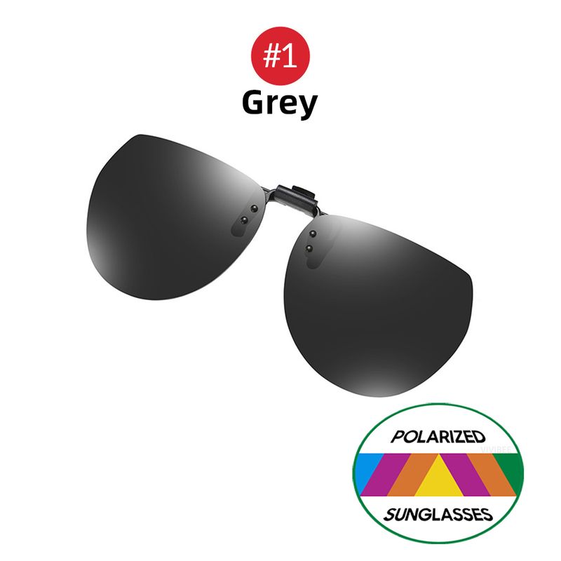 Lunettes de soleil polarisées à clipser pour homme VIVIBEE - Miroir bleu - Verres gris UV400 - Pour la conduite de nuit_voghion.com