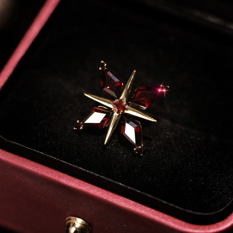 Elegant Zircon Star Brooch Pin For Suits - Stylish Lapel Pin With Secure Fastening For Formal Attire Cross Star Brooch Collar Pin Suit Pin Fixed Anti_voghion.com