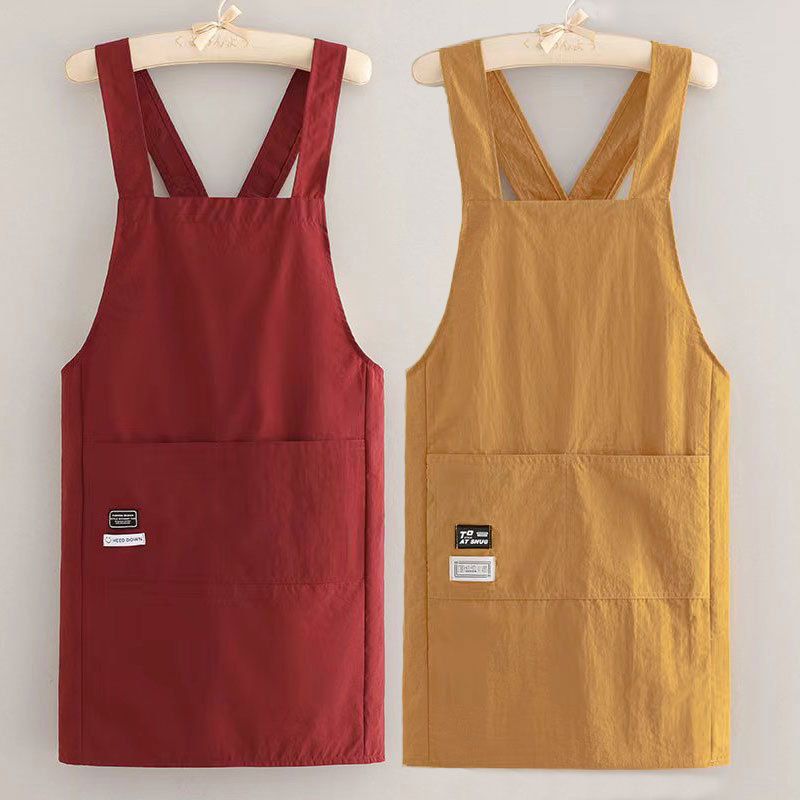 New Velvet Simple Fashion Cross Strap Apron Dirt-Resistant Wear-Resistant Stain-Resistant Waterproof Adult Workwear For_voghion.com