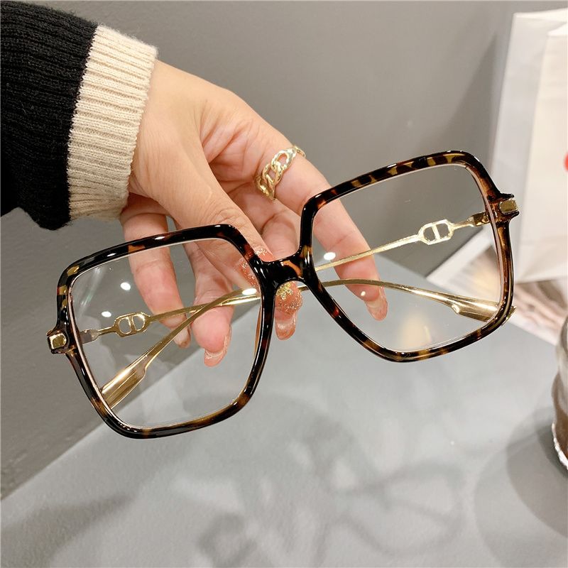 Fashion Fashion Oversized Square Eyewear Retro Women's Anti-blue Light Bloking Metal Frame Gla Trend Optical Computer_voghion.com