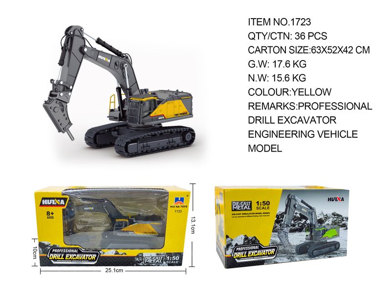 Set di modelli di veicoli da costruzione in lega Mother & Kids in scala 1:50 - Mini escavatore, autocarro con cassone ribaltabile e gru giocattolo resistenti per bambini e collezionisti_voghion.com