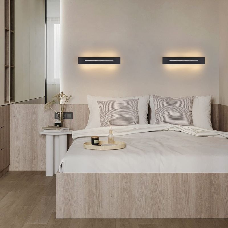 Glitzerlife Wandleuchte Innen Weiß Wandlampe LED - 30CM Moderne Flurlampe Warmweiß Treppenhauslampe Schlafzimmer Wandbeleuchtung Lang Design 8W Für Wohnzimmer Bett_voghion.com