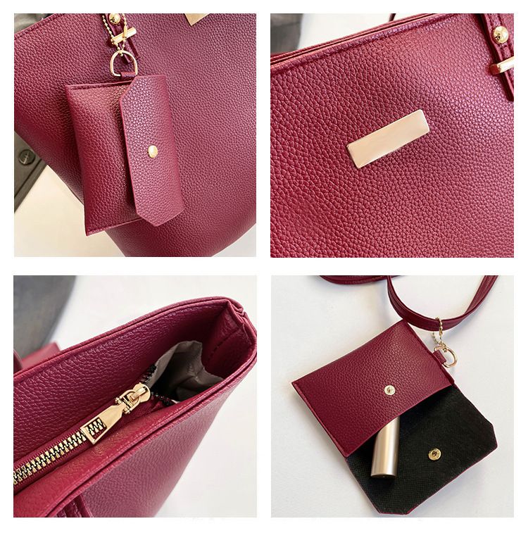 Women's Bags Combination Three Piece Large Capacity Underarm Bag New Fashion Casual Texture Commuting Women's Shoulder Tote Bag_voghion.com
