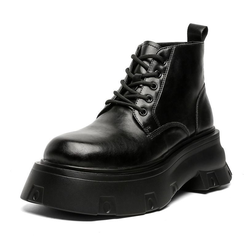 Martin Boots Erkek Kalın Tabanlı Yükseltici Retro Takım Botları Bağcıklı Erkek Botları_voghion.com