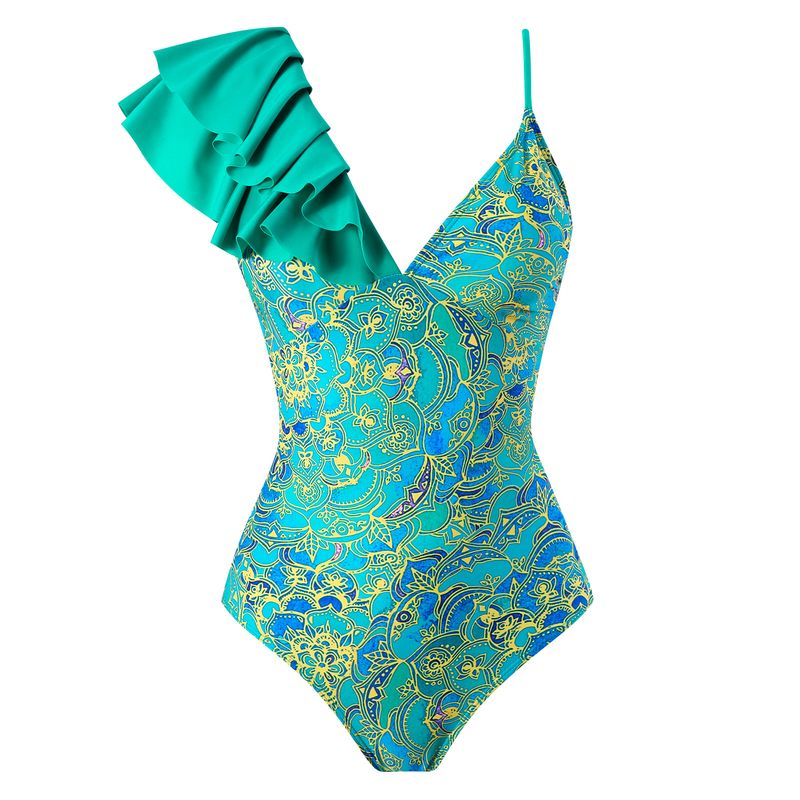 Women's Strap Bodysuit Chiffon Skirt Sunscreen Swimsuit_voghion.com