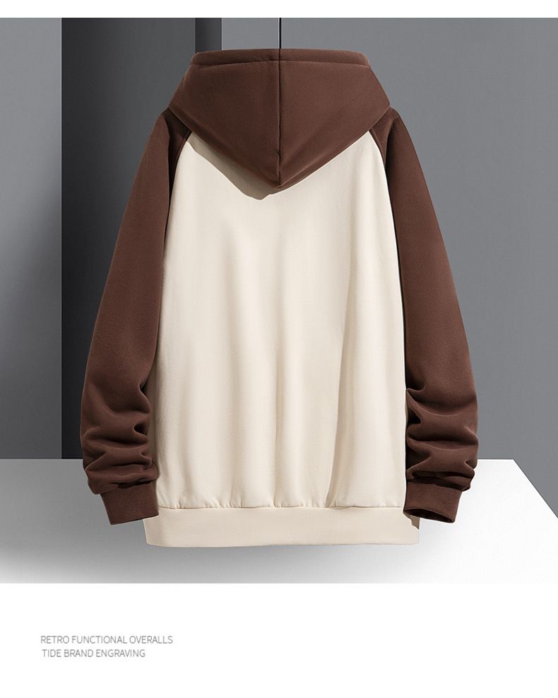 Men's Zip-Up Fleece Hoodie – Winter Streetwear Jacket With Thickened Inner Lining (Rabbit Wool Blend, Anti-Static, Distressed Print, M-3XL)_voghion.com