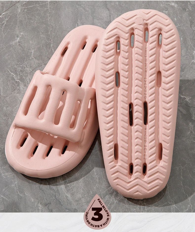 Hausschuhe für Damen, für die Dusche, bei Wasserschäden, für den Haushalt, für Badezimmer mit Löchern, mit dicker EVA-Sohle_voghion.com